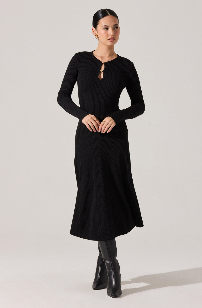 Fallyn Ribbed Sweater Midi Dress