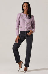 Dorothea Embellished Brushed Knit Cardigan