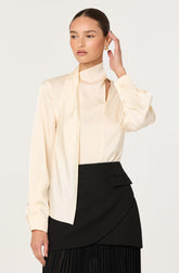 Felisita Satin Cutout Scarf Top
