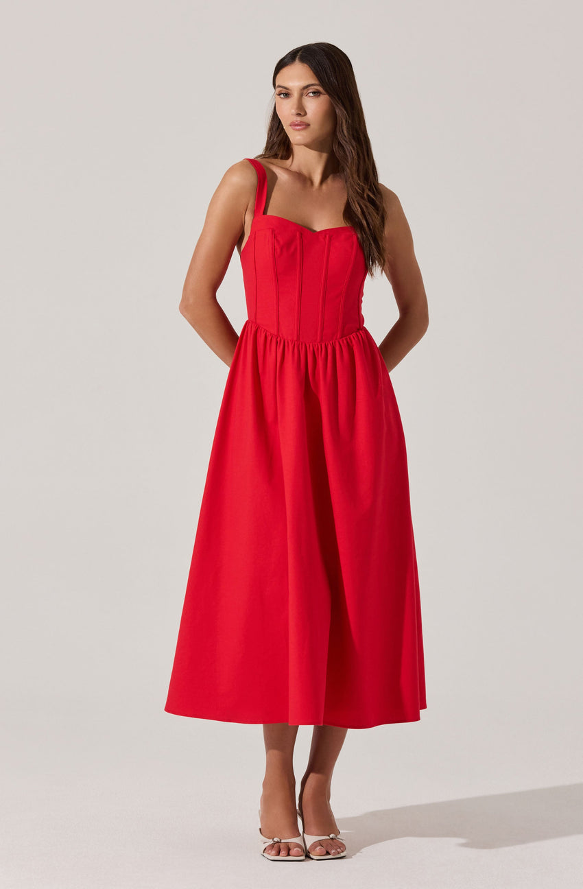 Sweetheart Corset Linen Dress
