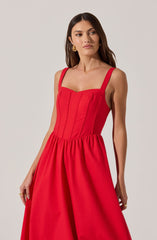 Sweetheart Corset Linen Dress