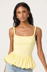 Bubble hem peplum top