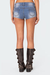 Honey Low Rise Denim Micro Shorts