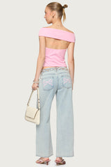 Mikkey Cut Out Off Shoulder Top