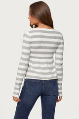 Lockie Striped Knit Babydoll Top
