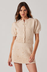 Joly Pearl Embellished Mini Skirt