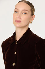 Vox Velvet Button Front Jacket