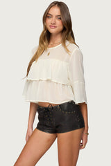 Missey Ruffled Chiffon Top