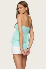 Harleigh Ruffled Linen Look Tube Top